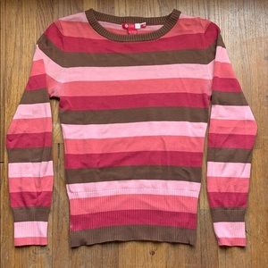 Split stripe sweater